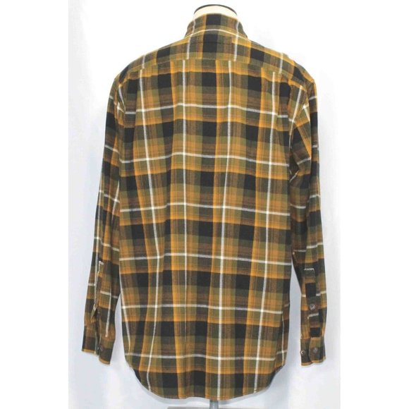 Duluth Trading Co. Free Swingin’ Yellow L/S Flannel Shirt Mens Size Large Tall - Picture 3 of 4